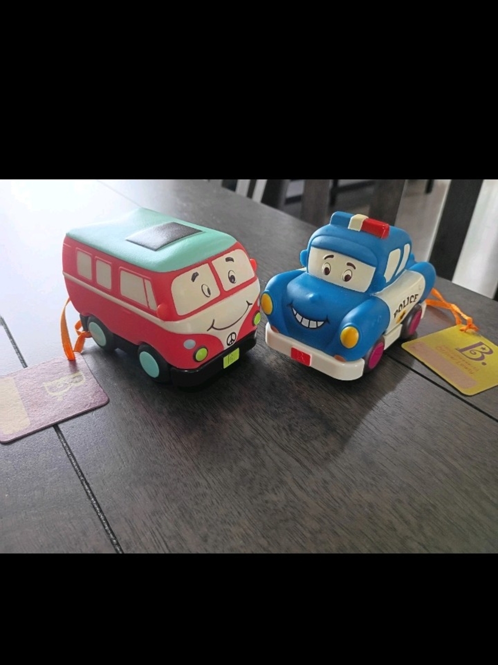 My B Toys Pull Back Groovy Van Mini & Officer Lawly Wheeee-ls! Police Car & Van